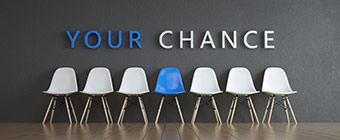 Phrase "your chance" in waiting room job interview. 
            Keine Bildbeschreibung verfügbar